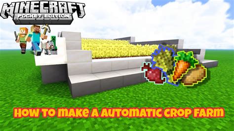How To Make An Automatic Crop Farm Minecraft Pe Tutorial Youtube