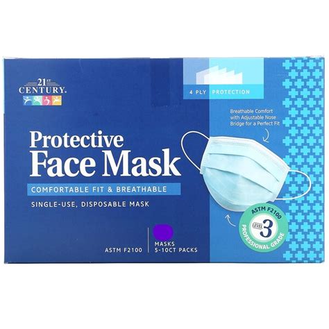 Face Mask Protective Single Use Disposable Masks 10 Mask Pack 21st