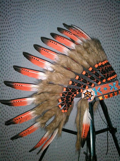Real Feather Headdress Indian Headdress Warbonnet Chief