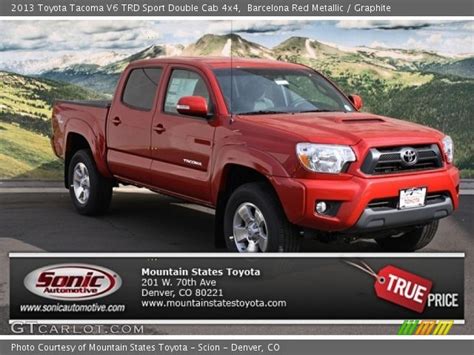 The 2013 toyota tacoma is available in 20 different configurations, including regular cab, access cab (extended cab) and double cab (crew cab) body styles. Barcelona Red Metallic - 2013 Toyota Tacoma V6 TRD Sport Double Cab 4x4 - Graphite Interior ...