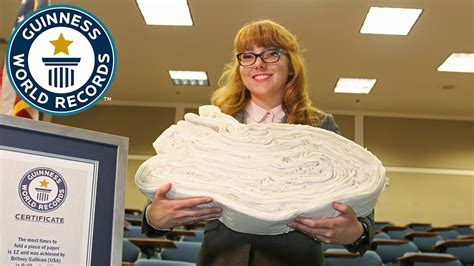 How Many Times Can You Fold A Piece Of Paper Guinness World Records Youtube