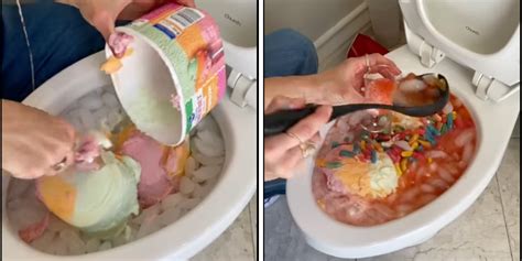 New Recipe Womans Trick For Making Ice Cream Punch In Toilet Bowl Goes Viral Video Cake
