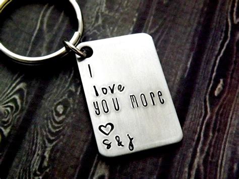 Personalized Keychain I Love You More Valentines Day T Etsy