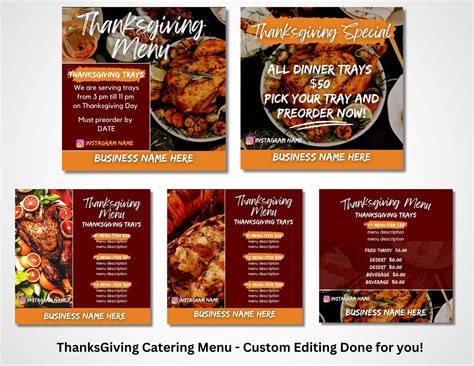 Thanksgiving Catering Menu - Etsy