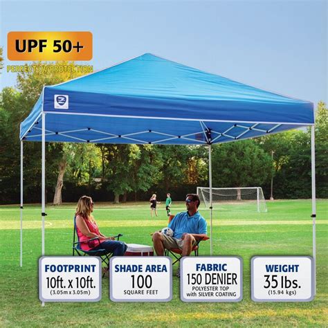 Z Shade 10 Ft L Square Blue Pop Up Canopy In The Canopies Department At