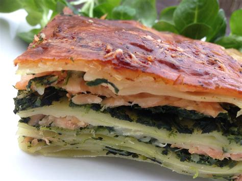 Lasagnes au saumon fumé et épinards