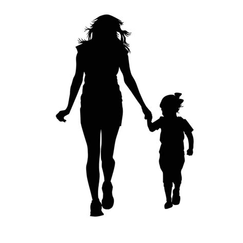 The Multicolored Silhouette Of Mom And Daughter Vector Illustration Stock Vector By ©maryia777