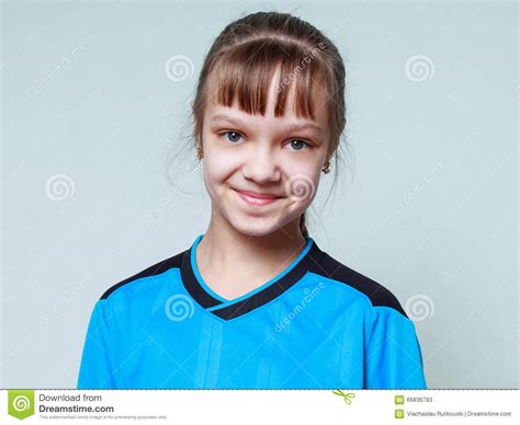 Joy Smile Emotions Portrait Of A Smiling Young Girl Child Stock