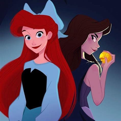 Ariel And Vanessa Drawing By Pernille Ørum Disney Princess Know