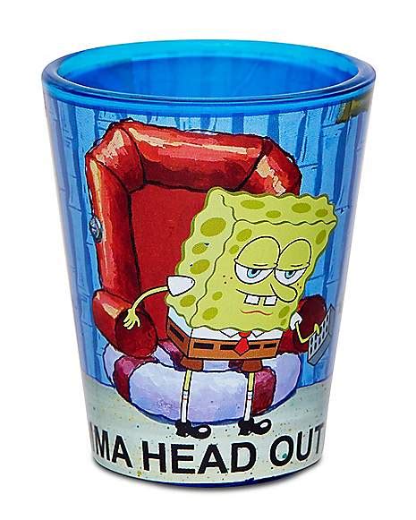 Spongebob Squarepants Meme Shot Glass 2 Oz Nickelodeon Spencers