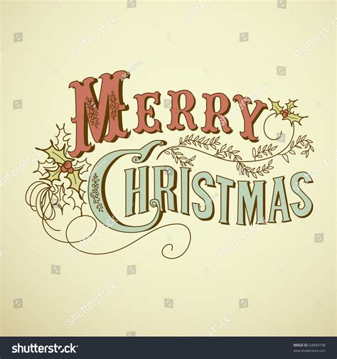 5 out of 5 stars. Vintage Christmas Card. Merry Christmas Lettering Stock ...