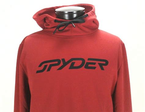 Spyder Hoodie Jacket Sweatshirt Redblack Logo Dryweb Mens Pullover