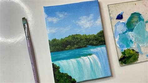 How To Paint Waterfall Acrylic Painting Tutorial Landscape Painting