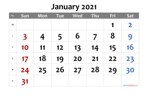 2021 Calendar With Week Numbers Printable Pdf Free Letter Templates