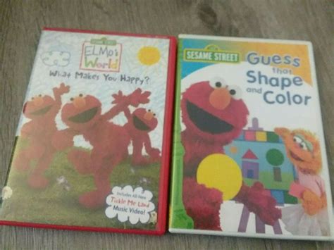 Sesame Street Dvd Lot Guess That Shape Color Elmo What Makes You Happy