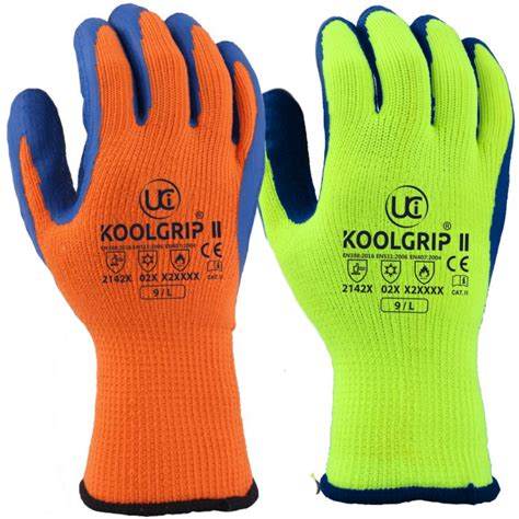 Uci Koolgrip Heat And Cold Resistant High Vis Latex Coated Safety Gloves