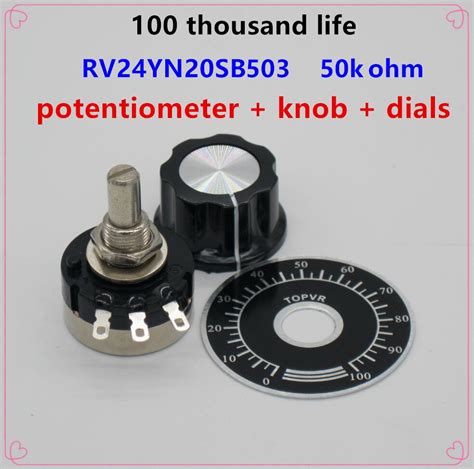 2pcs Rv24yn20s B503 50k Ohm Carbon Film Potentiometer Single Turn