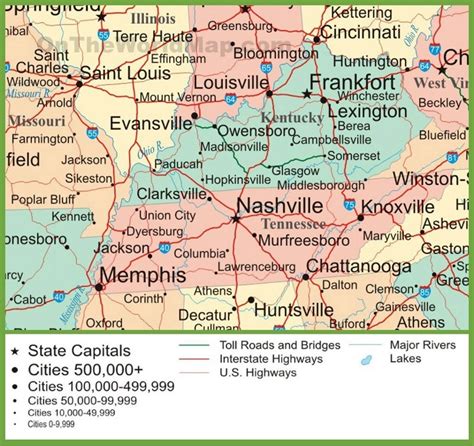33 Map Of Kentucky And Tennessee Maps Database Source
