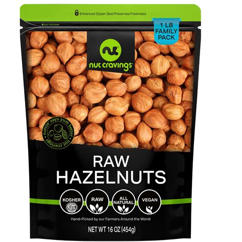 Raw Hazelnuts Filberts With Skin Unsalted 1 Lbs By Nut Cravings