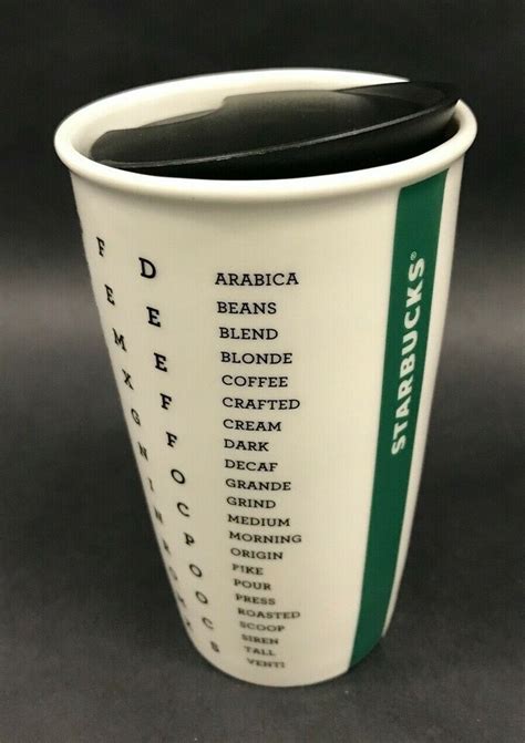 Starbucks Coffee Word Search Edition Travel Mug Ceramic 12 Oz 2016