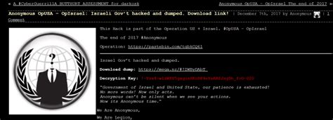 Hacker Group Anonymous Attacks Israel And Threatens Cyber Attack On Us Government