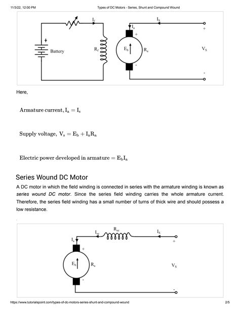 Solution A1 Types Of Dc Motors Series Shunt And Compound Wound Studypool