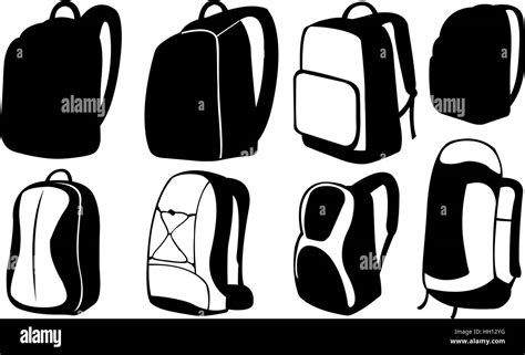 Set Of Different Backpacks Stock Vector Image And Art Alamy