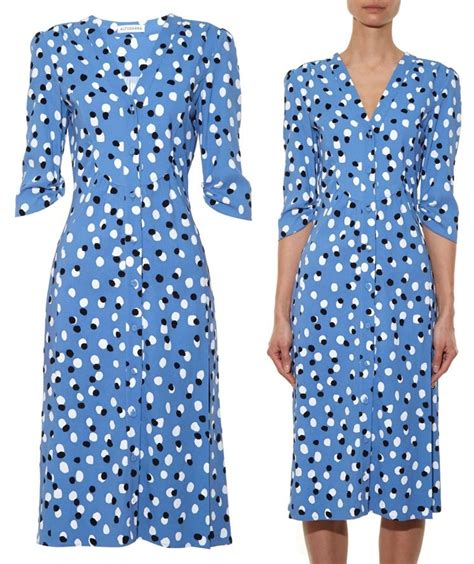 Kate Middleton Blue Altuzarra Polka Dot Midi Dress Spring Summer 2020