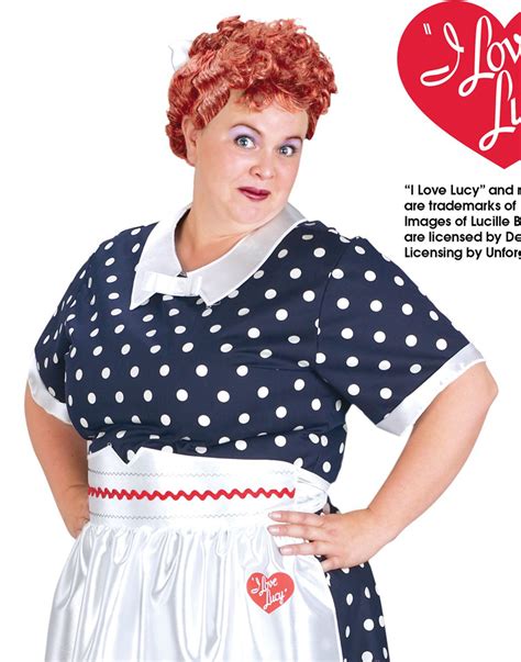 I Love Lucy Polka Dot Dress With Apron Adult Plus Size Womens Halloween
