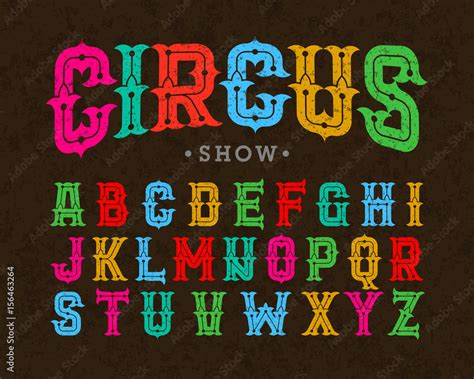 Vintage Style Typeface Circus Show Font Stock Vector Adobe Stock