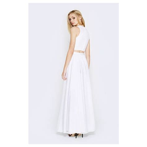 Fame Partners Two Piece Long White Hayley Two Piece Dress Plus Size Gowns Formal Evening