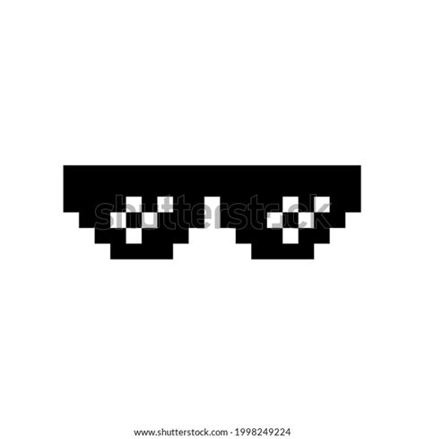 Black Pixel Boss Glasses Meme Vector Stock Vector Royalty Free 1998249224