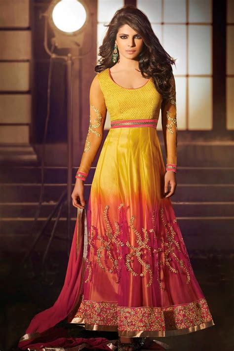 Priyanka Chopra Bridal Anarkali Salwar Suit Bollywood Collection Women Clothing Online Store