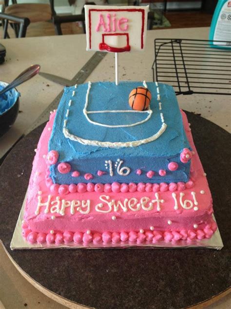Sweet 16 Basketball Cake Sweet Basketball Cake Cake Design