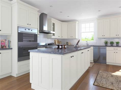 In Stock Quick Ship Linen White Shaker Rta Kitchen Cabinets Sample All Wood
