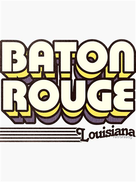 Baton Rouge Louisiana Retro Stripes Sticker For Sale By Retroready
