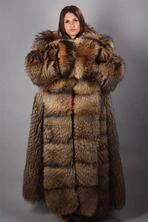 Luxury Tfin Raccoon Fur Fur Coatfur Jacket Full Skin Etsy
