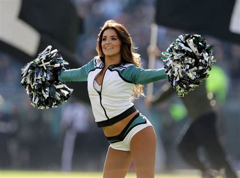 Eagles Cheerleaders Perform During Game Against The Miami Dolphins