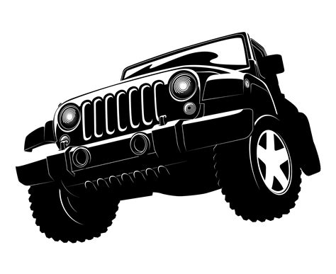 Jeep 4x4 Front View Wrangler Off Road Etsy