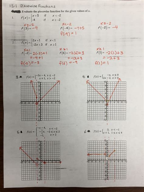 Math 2 Piecewise Functions Worksheets 2