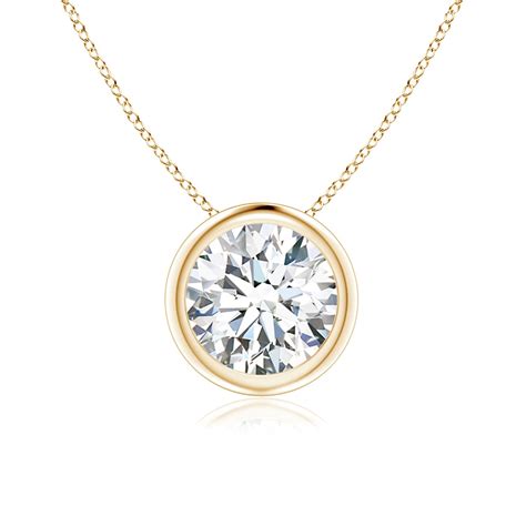 Angara Valentine Jewelry Gift Bezel Set Round Diamond Solitaire