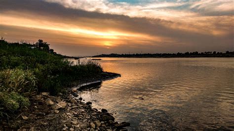 3840x2160 Adobe Photoshop Blue Sky Horizon Lake Landscape Nature