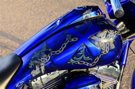 I have changed my bike's paint every year. Love the royal blue color scheme on this painted ...