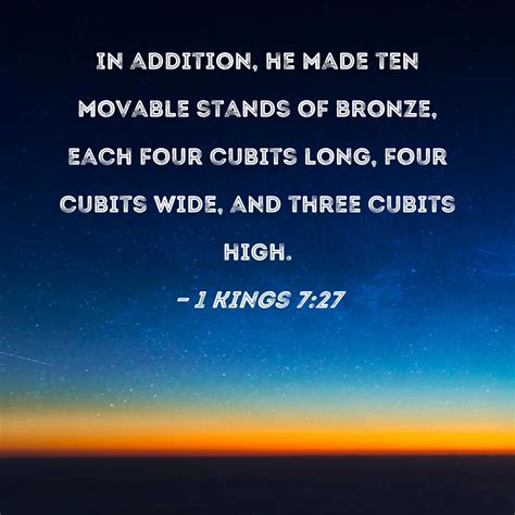 1 Kings 727 In Addition He Made Ten Movable Stands Of Bronze Each