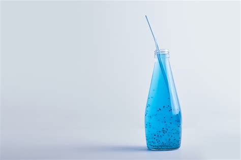 Free Photo Blue Drink In A Glass Bottle