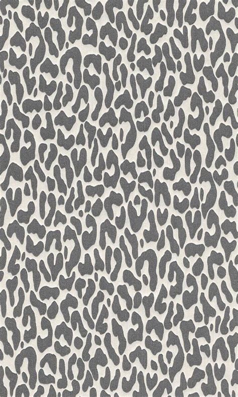 Contemporary Faux Leopard Print White And Grey Wallpaper