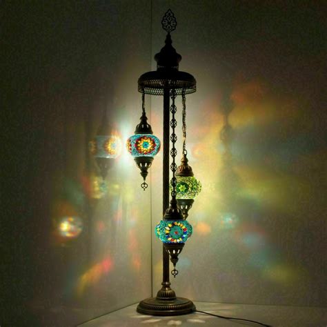 Turkish Moroccan Style Mosaic Multicolour Floor Lamp Light Large