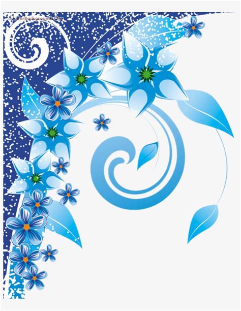 Floral Swirls Photoshop Background Png Blue Flower Background Design