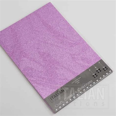 250 Gsm A4 Lilac Glitter Card 10 Pack Italian Options