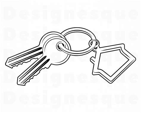 House Keys Outline Svg Home Keys Svg House Keys Clipart Etsy